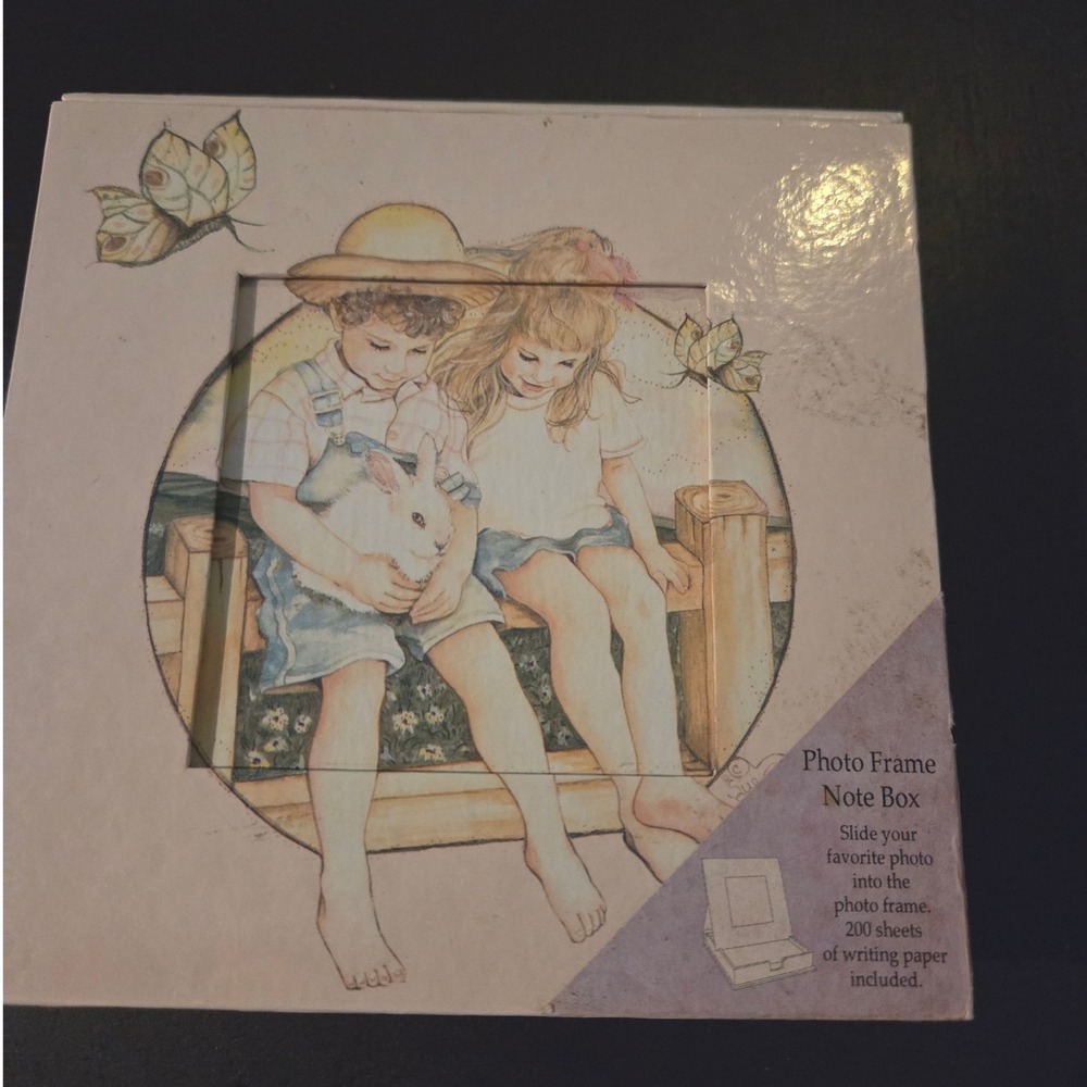 Mary's Moments 80s Cottage Garden Photo Frame Note Box with Writing NEWPaper Set